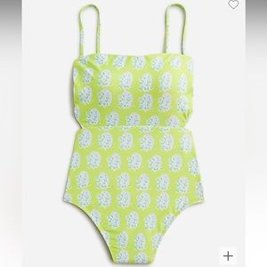 SZ Blockprints™ X J.Crew cutout one-piece swimsuit in green paisley